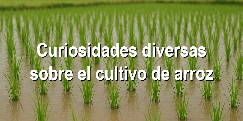 Curiosidades diversas sobre el cultivo de arroz